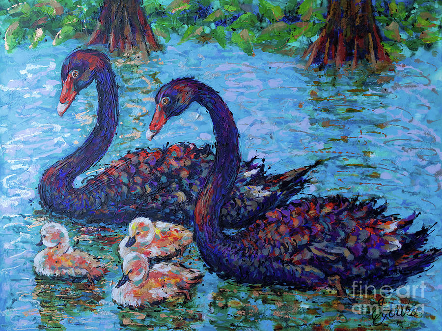 Safeguarding Black Swans Painting by Jyotika Shroff