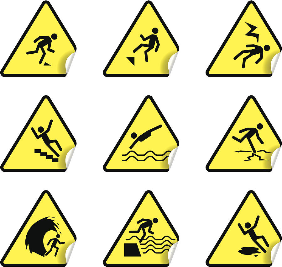Safety Warning Sticker Set 3 Drawing by MrPlumo