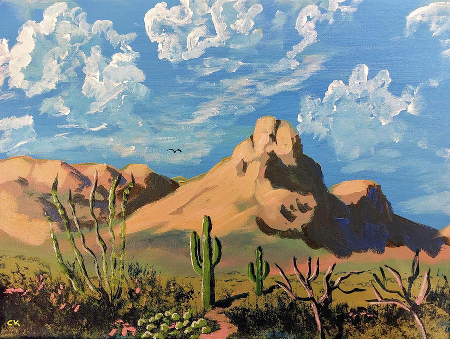 Safford Peak Morning Light, Marana Arizona Painting by Chance Kafka