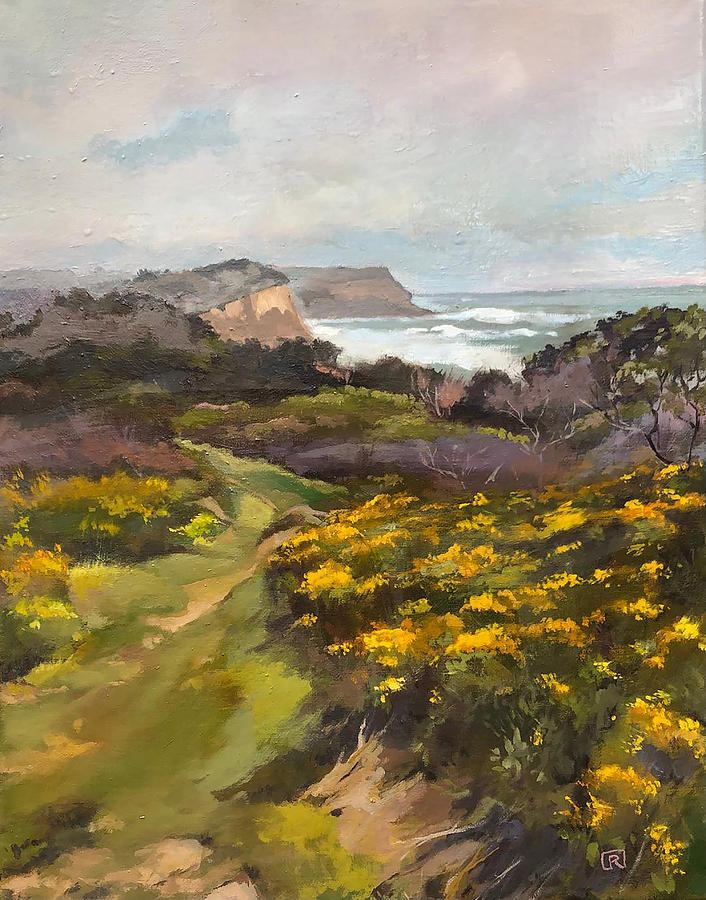 Saffron Pathway Painting by Rebecca Jacob
