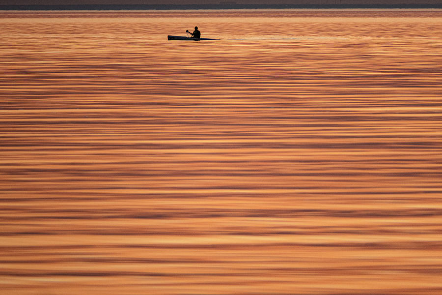 Calm Photograph - Saffron seas by Leigh Henningham Calm Photograph - Saffron seas by Leigh Henningham