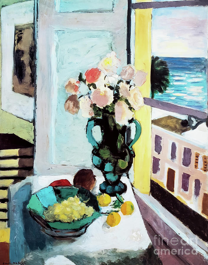 Safrano Roses in Front of the Window by Henri Matisse 1925 Painting by Henri Matisse