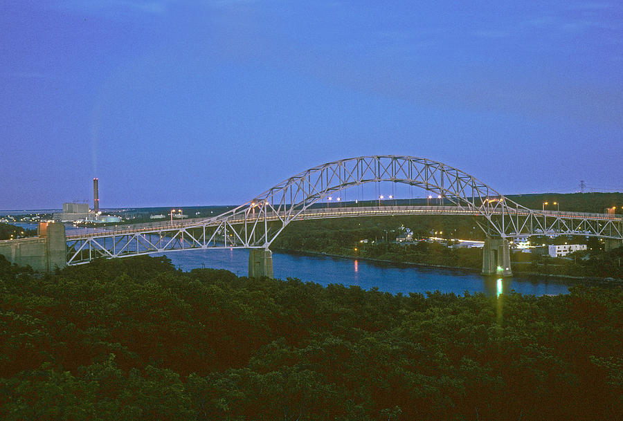 Sagamore Bridge at twilight Photograph by Nautical Chartworks