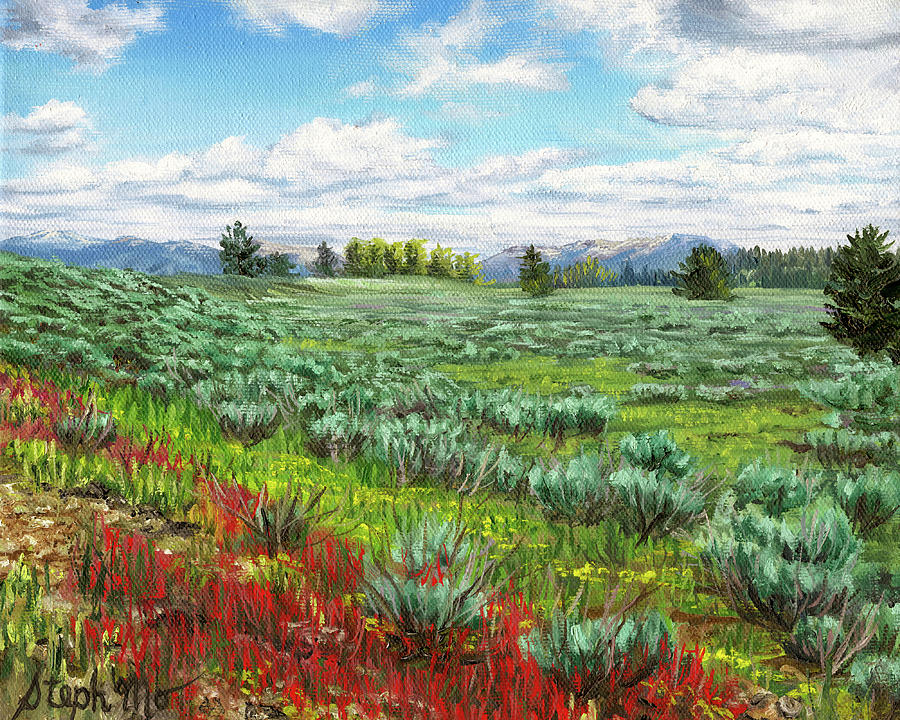 Jackson Painting - Sagebrush Plains by Steph Moraca Jackson Painting - Sagebrush Plains by Steph Moraca