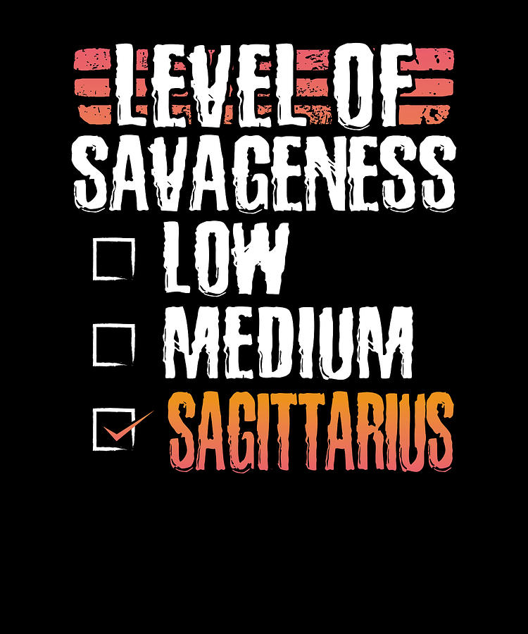 Sagittarius Birthday Gift Level of Savageness Sagittarius Birthday by Kanig Designs