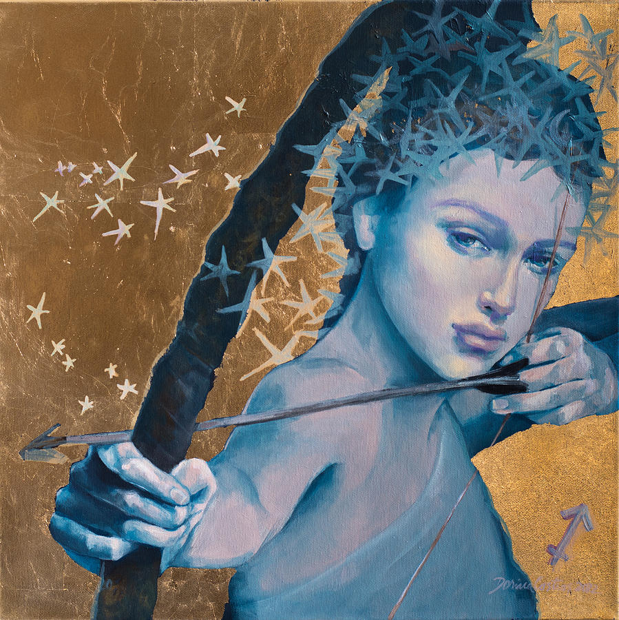 Sagittarius Painting - Sagittarius by Dorina Costras