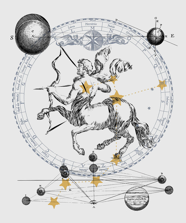 Sagittarius Zodiac Sign Digital Art by Jindra Noewi