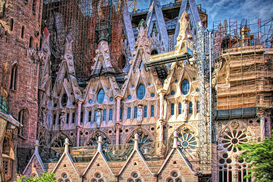 Sagrada Familia Basilica detail Photograph by Tatiana Travelways