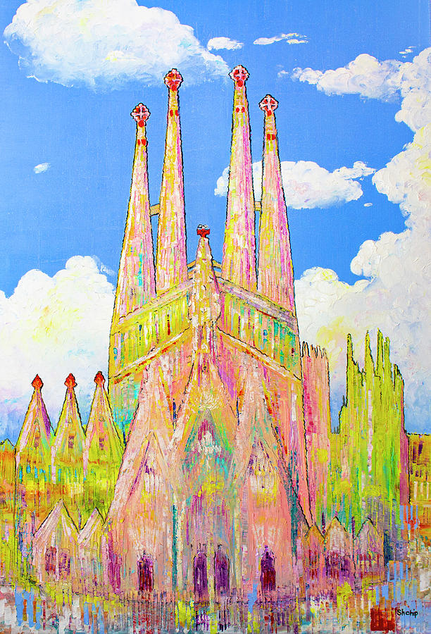 Sagrada Familia. Sky castle Painting by Natalia Shchipakina - Fine Art ...