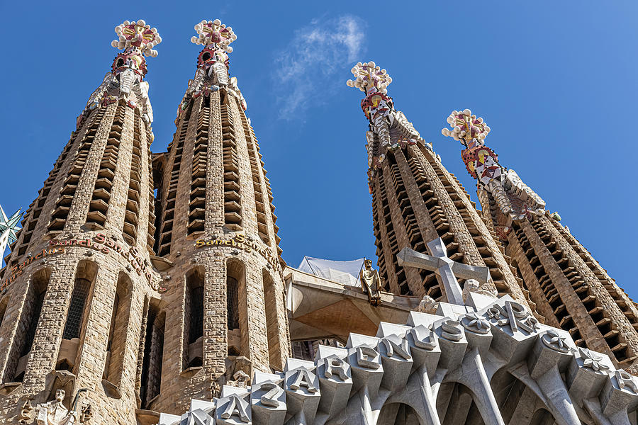 Sagrada Familia Towers 2 Photograph by Shirley Mitchell - Fine Art America