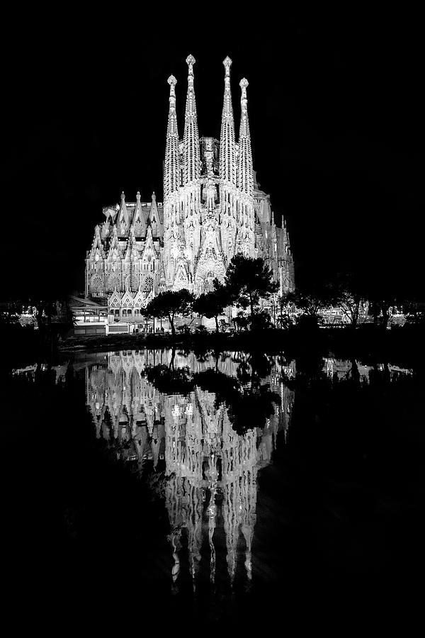 Sagrada Familia Water Reflection Abstract Photograph Photograph By Arro Fineart