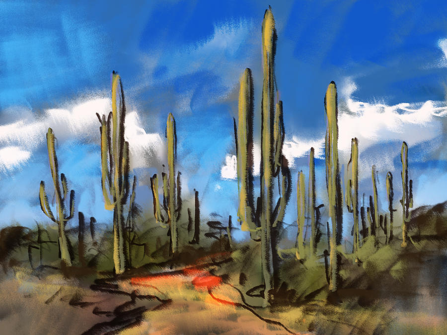 Saguaro Digital Art by Michael Shipman