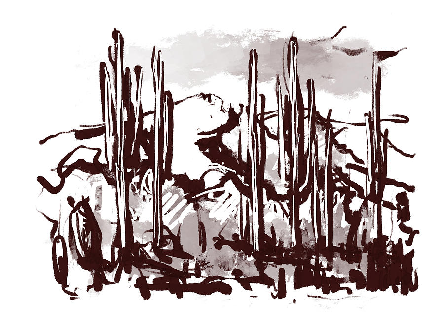Saguaros  Digital Art by Michael Shipman