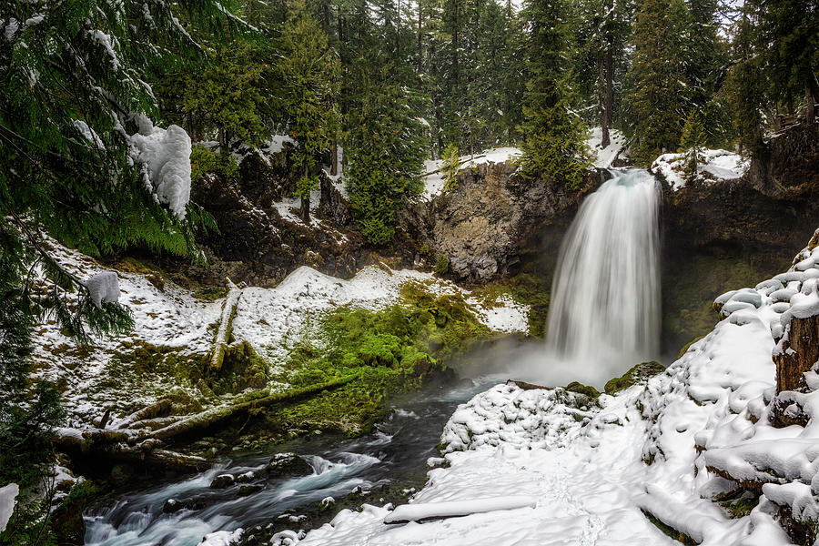 Sahalie Falls on a Winter's Day Photograph by Belinda Greb - Fine Art ...