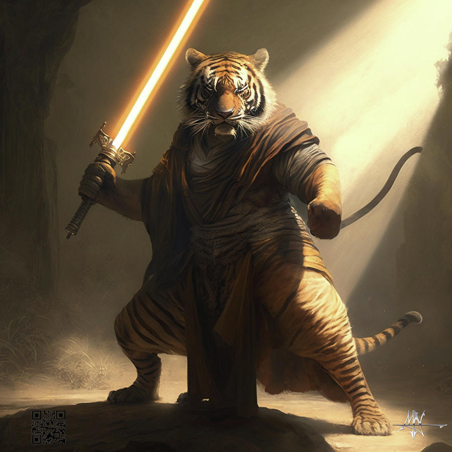 Tiger Digital Art - Sahdra Rar Jedi Knight. by Robert Fenwick May Jr