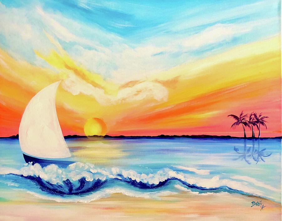 Sail and Strings Painting by Debi Starr