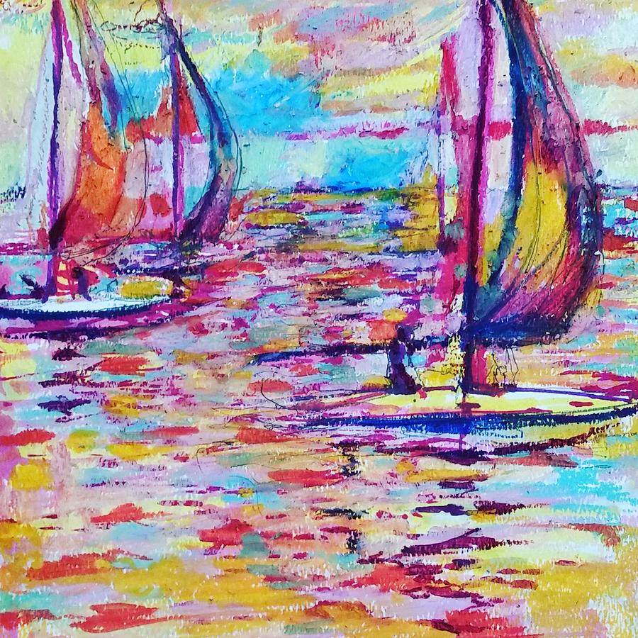 Sail Away Painting by Linette Childs