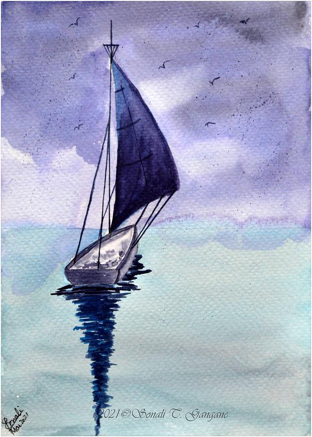 Sail boat 3 Painting by Sonali Gangane