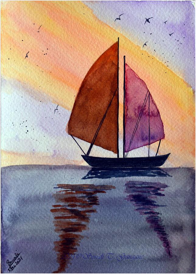 Sail Boat 4 Painting by Sonali Gangane