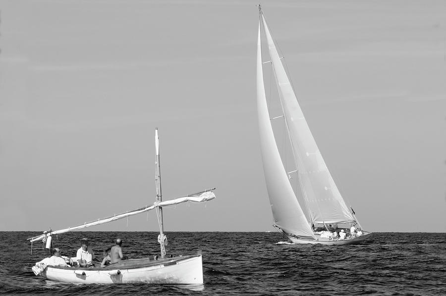 Sail boat and mediterranean llaut Photograph by Pedro Cardona Llambias