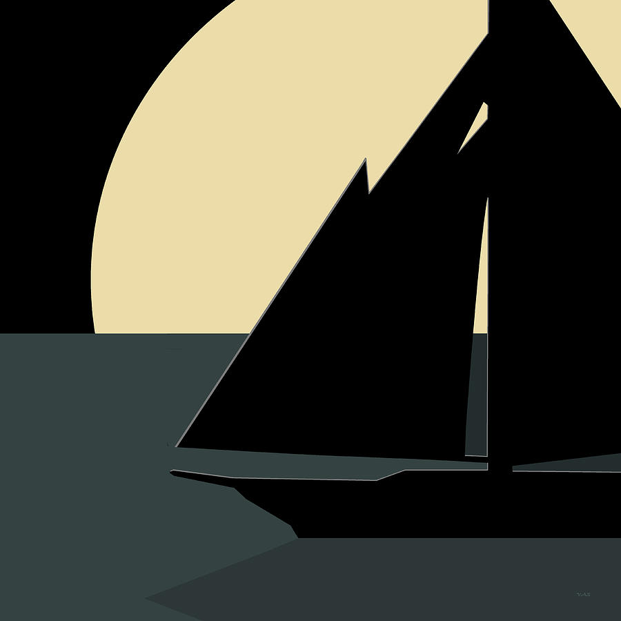Sail Boat Silhouette Digital Art by Val Arie