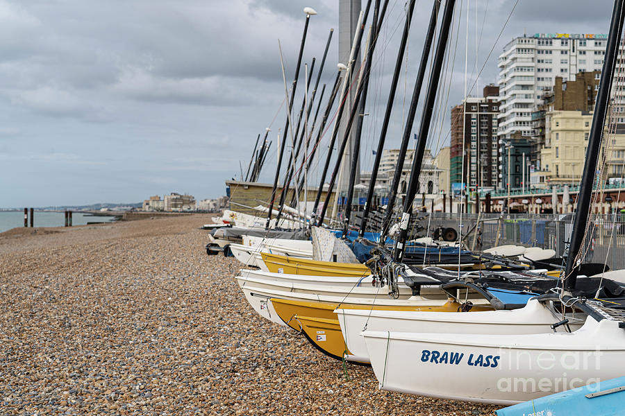 Sail Boats Brighton Beach Seaside Resort Town England Photograph by Wayne Moran