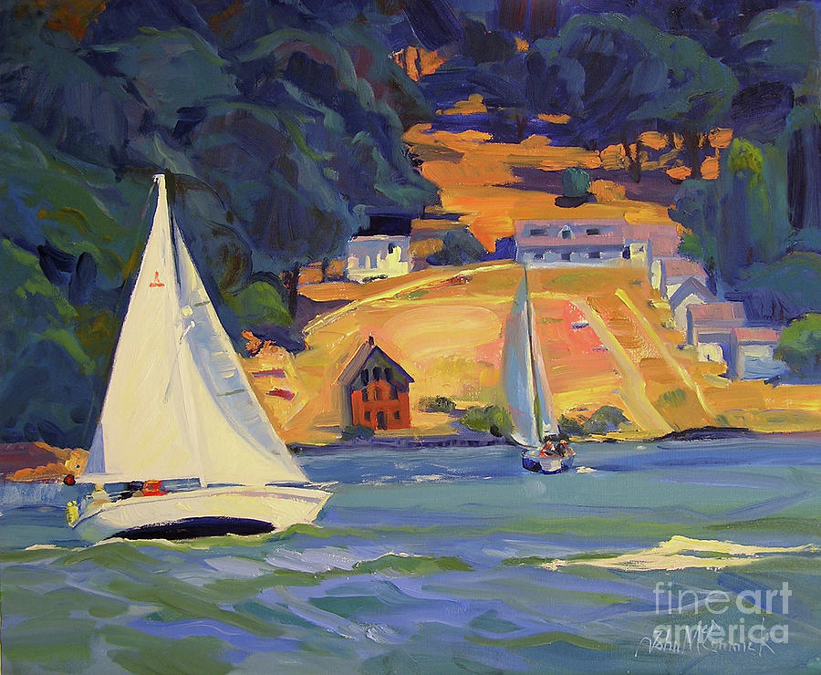 Sail BY Angel Island Painting by John McCormick