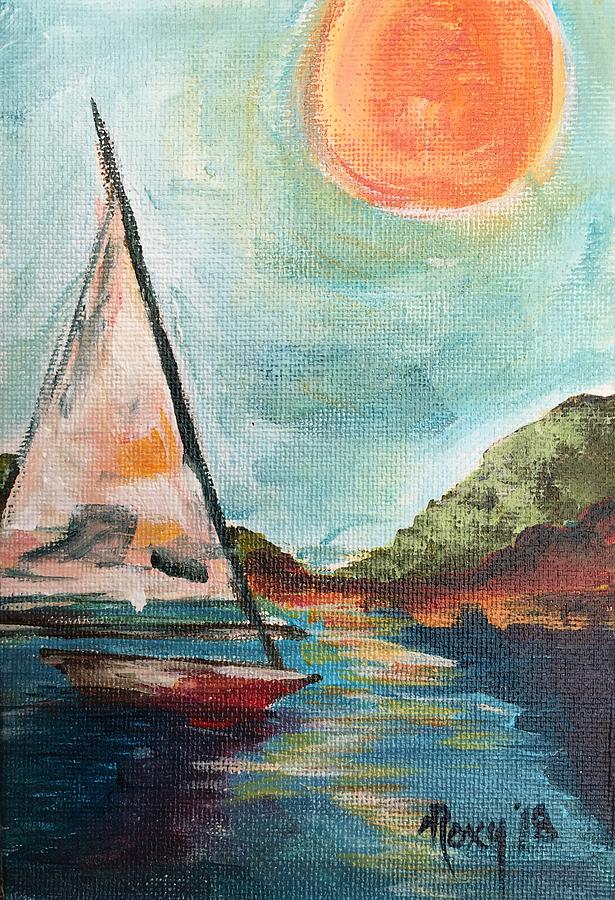 Sail by Catalina Painting by Roxy Rich