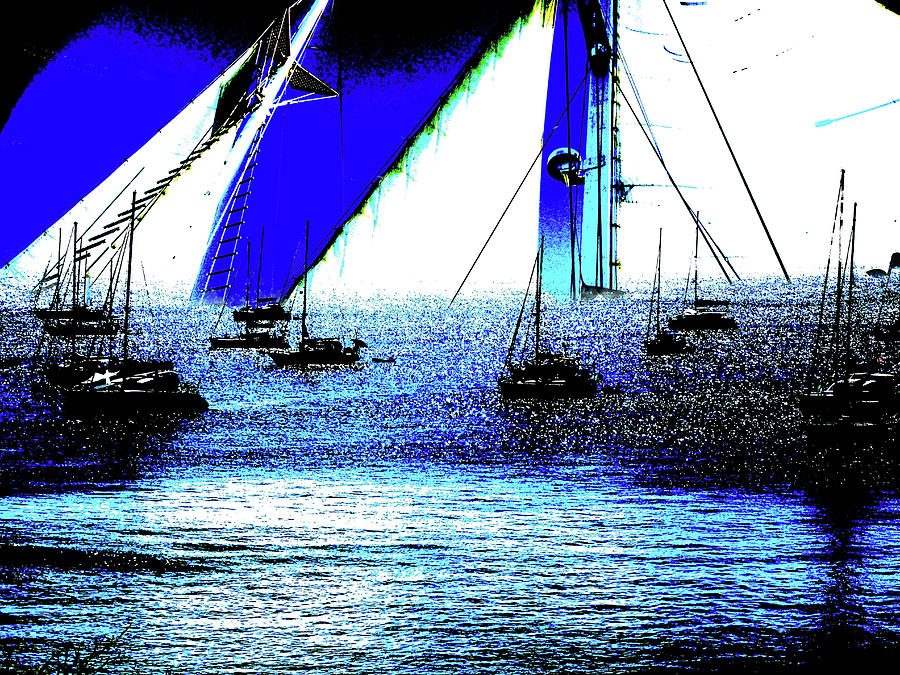 Sail Harbor Digital Art by Dan Podsobinski