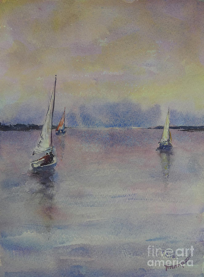 Sail Time Dungarvan Bay Painting by Keith Thompson
