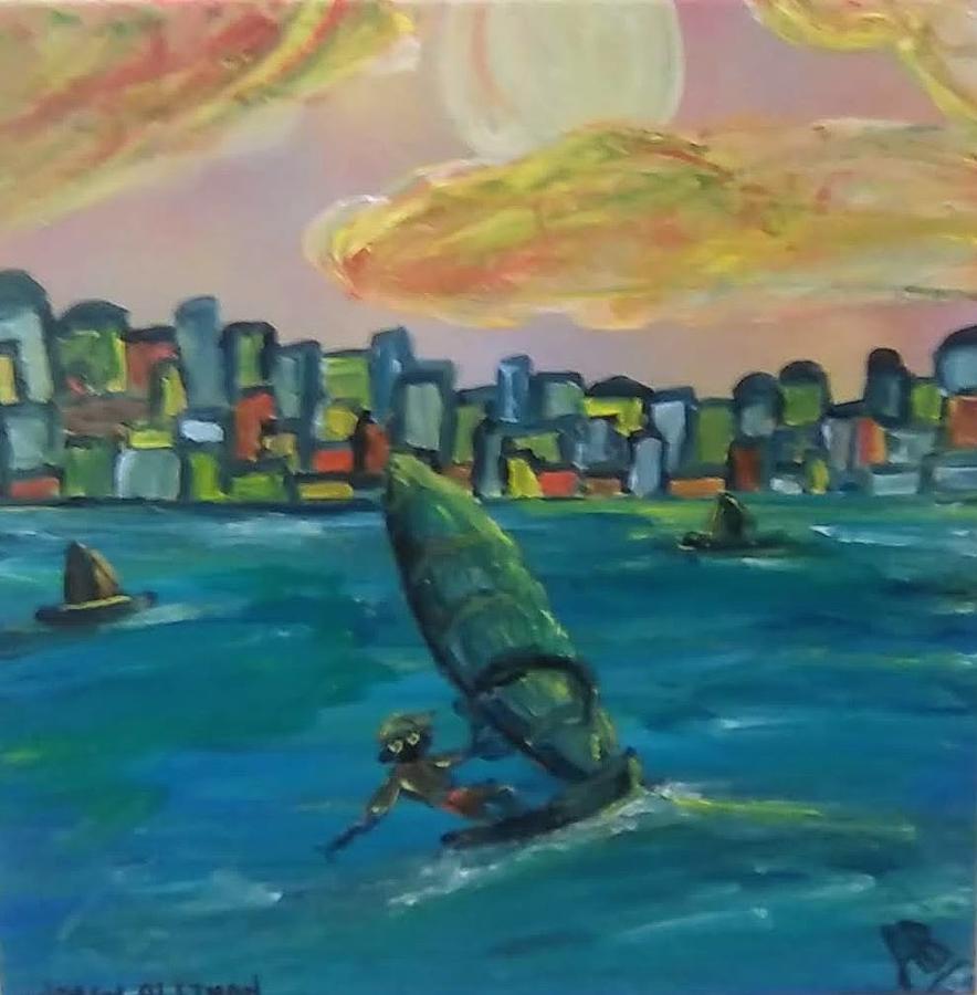 Sailboard City Painting by Andrew Blitman