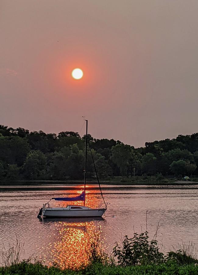 Sailboat at Sunrise Photograph by Brad Nellis