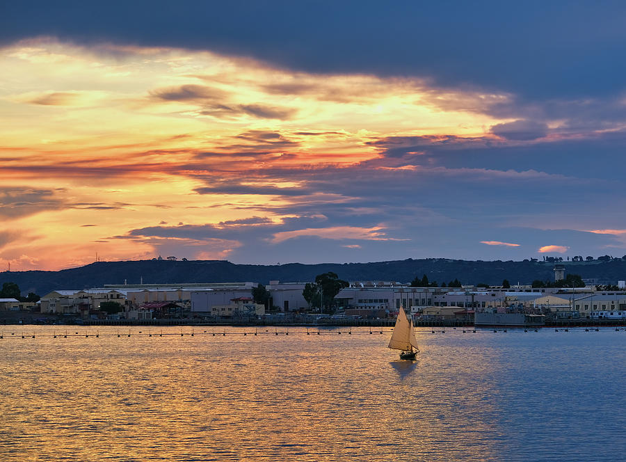 Sailboat at Sunset Photograph by Darryl Brooks