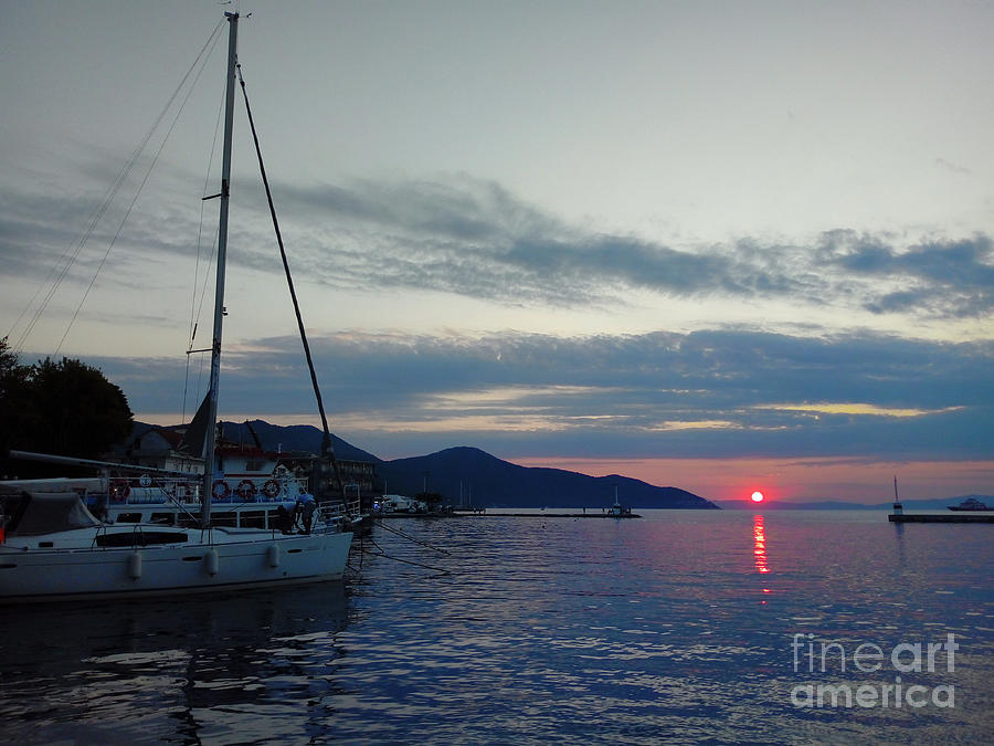 Sailboat at Sunset Photograph by Leonida Arte