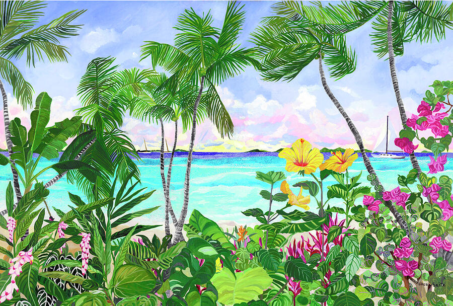 Sailboat Beach Painting by Eileen Seitz - Pixels