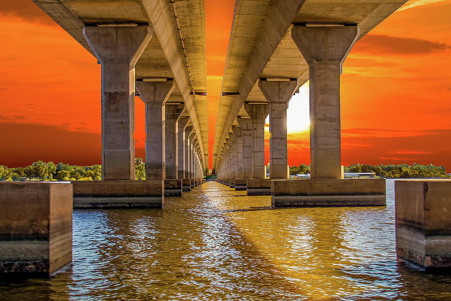 Sailboat Bridge at Sunset Photograph by David Wagenblatt