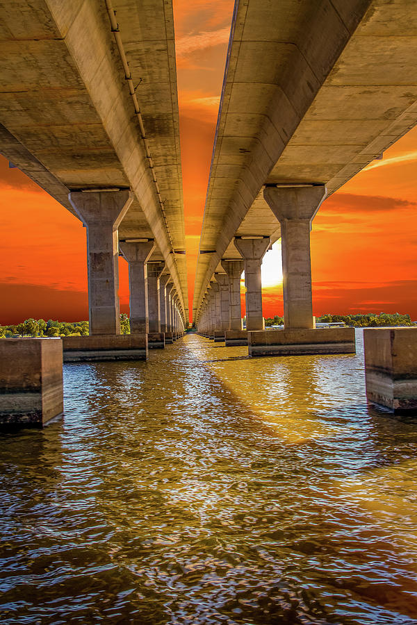 Sailboat Bridge Sunset Photograph by David Wagenblatt