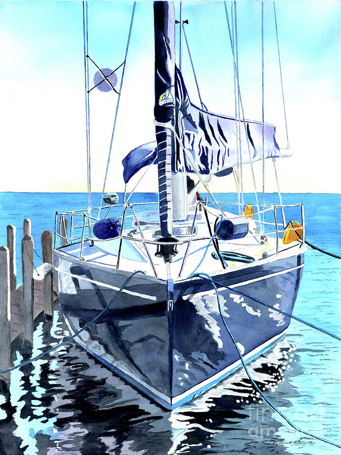 Sailboat II Painting by LeAnne Sowa