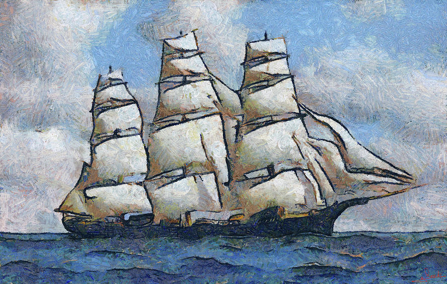 Sailboat 3 Painting by George Rossidis