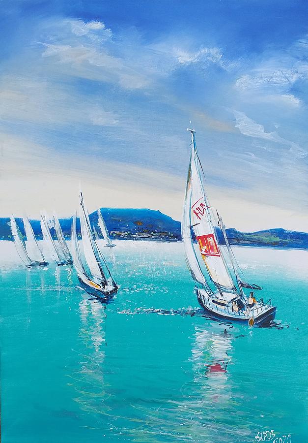 Sailboat impression1. Painting by Lorand Sipos