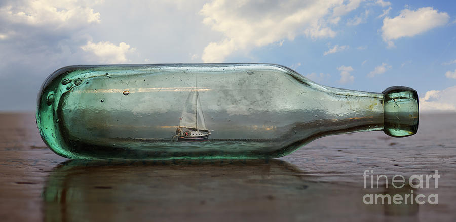 Sailboat in a Bottle Digital Art by Phil Perkins