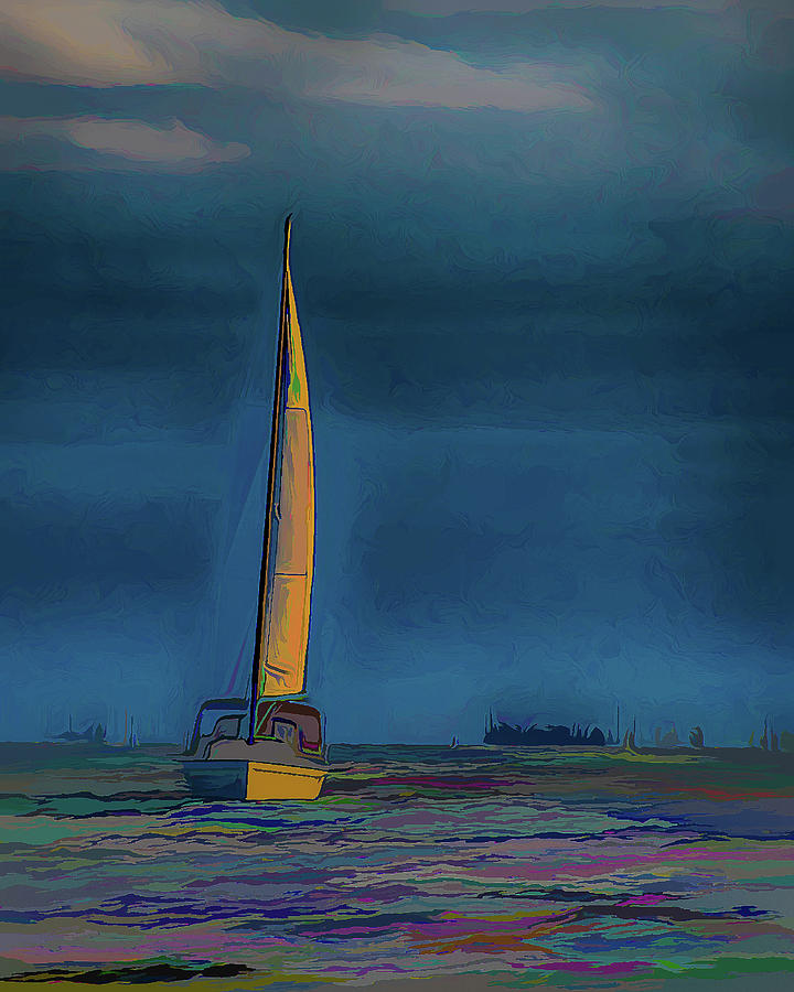 Sailboat in Acrylic Photograph by Alan Goldberg
