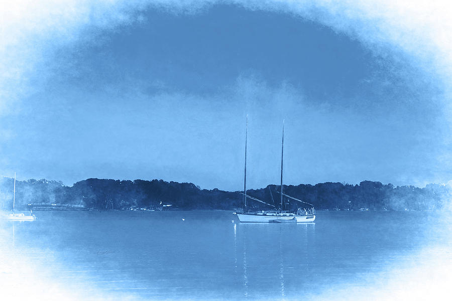 Sailboat in Blue Photograph by Sharon Popek