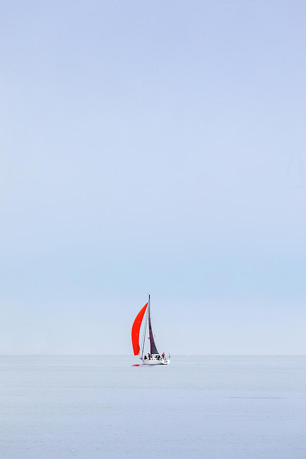 Sailboat in English Bay Photograph by Michael Russell