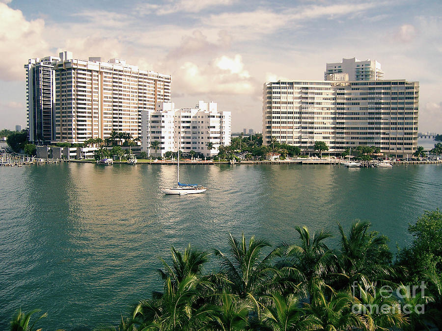 Sailboat In Miami Beach Florida Photograph by Phil Perkins