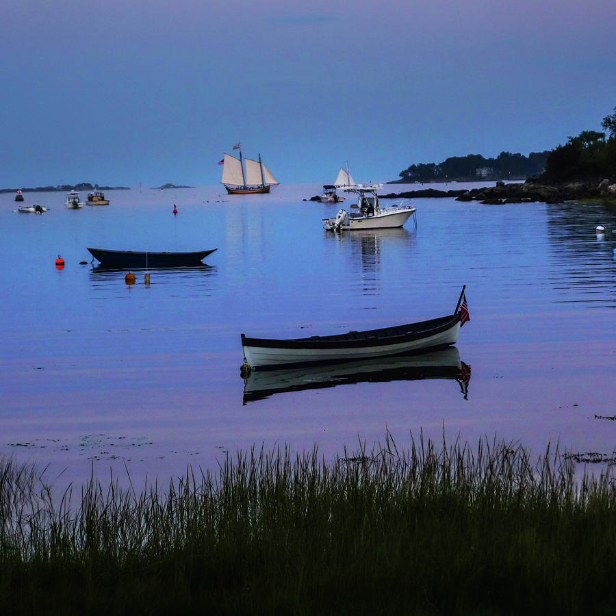 Sailboat on Juniper Cove Salem Massachusetts Square Photograph by Toby McGuire