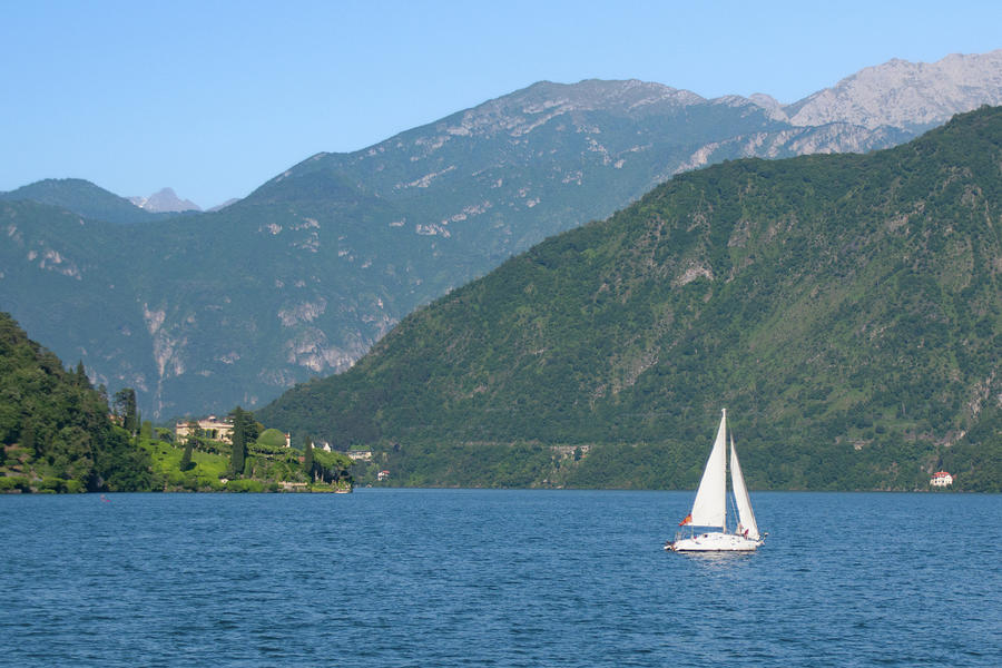 Sailboat on Lake Como Photograph by Matthew DeGrushe