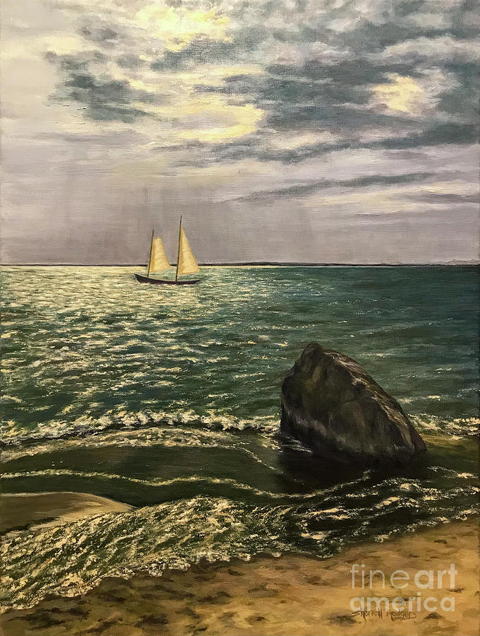Sailboat on Marthas Vineyard Painting by Sherrell Rodgers