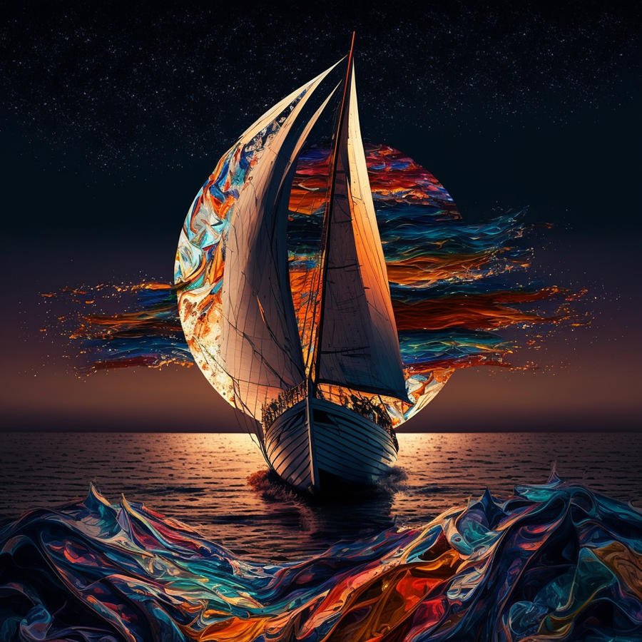 Sailboat on the sea of dreams 1 Digital Art by Andra Design - Pixels