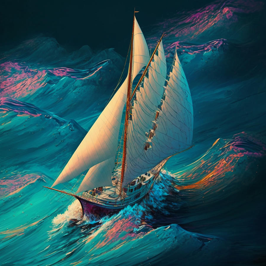 Sailboat on the sea of dreams 3 Digital Art by Andra Design - Pixels